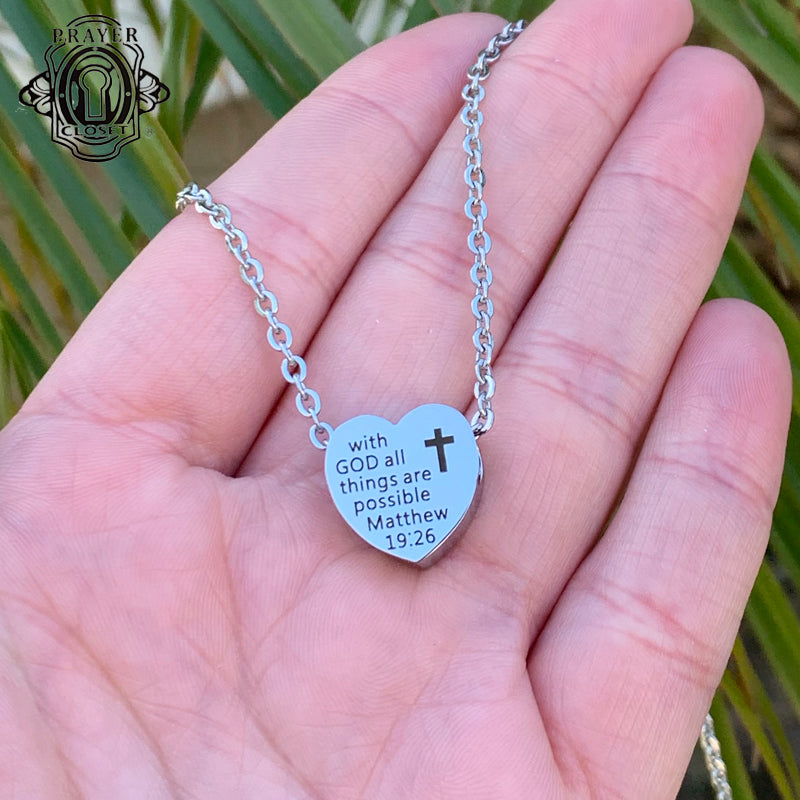 Matthew 19:26 With God All things are Possible Necklace