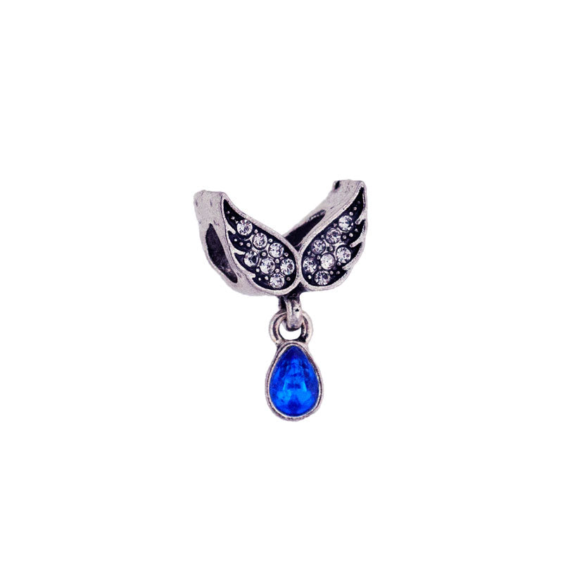 Angel Wings Blue Sapphire Crystal Pendant