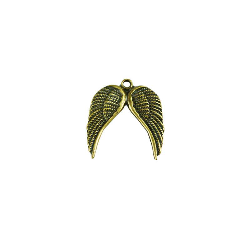 brass angel wings charm
