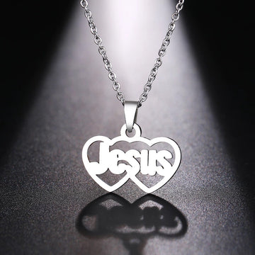Stainless Steel Jesus Heart Necklace